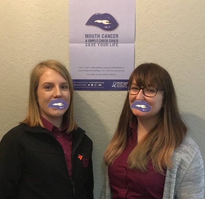 Beki and Jess Choose occupational health carlisle blue lips mouth cancer blue wednesday november 2018